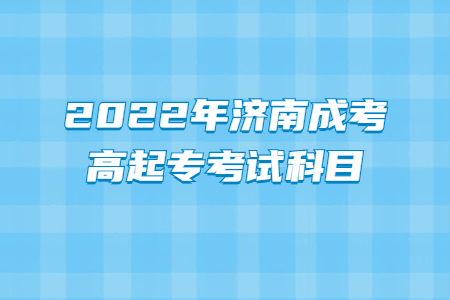 2022年济南成考高起专考试科目